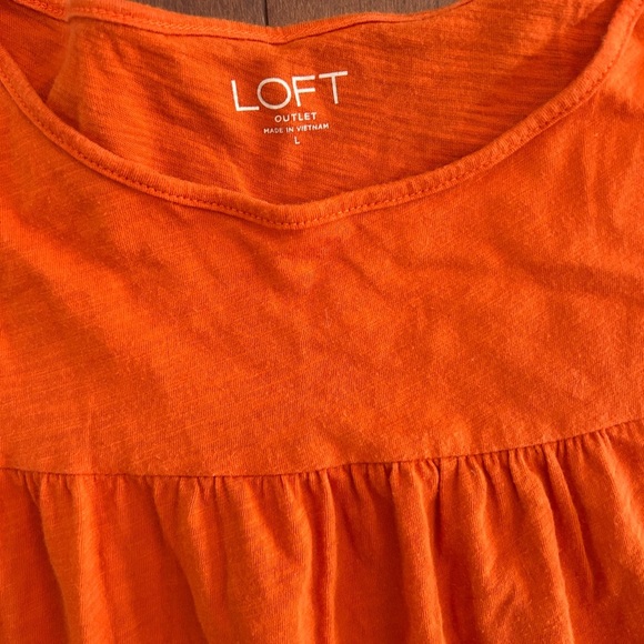 LOFT Outlet Women's Orange Tiered Top Size Large - Picture 2 of 5